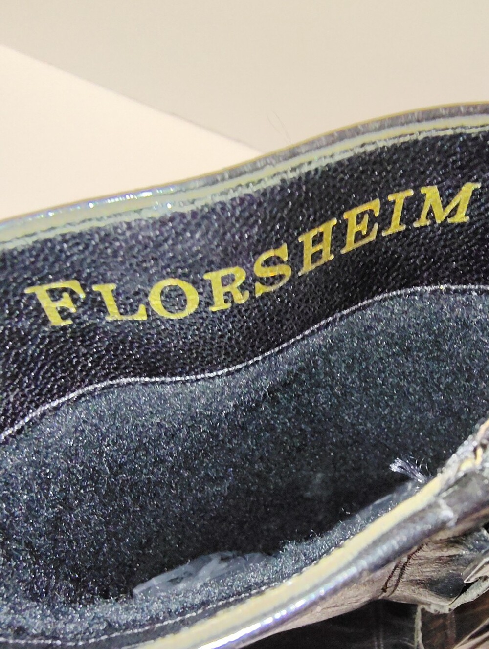 Florsheim Women's Vintage Black Leather Mid Calf Zip Block Heel Boots 70's Look - Picture 6 of 9